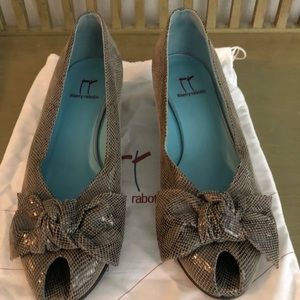 THIERRY RABOTIN Open toe,low heel pumps. Size 37.5